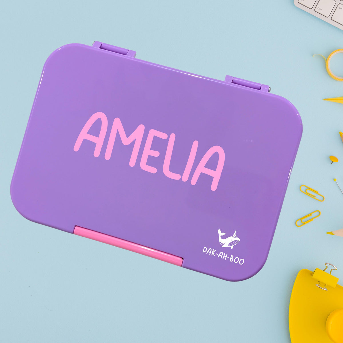 Personalized Kids Bento Box, Medium, Leakproof 4-6 Compartment TRITAN Lunch Box for School & Daycare