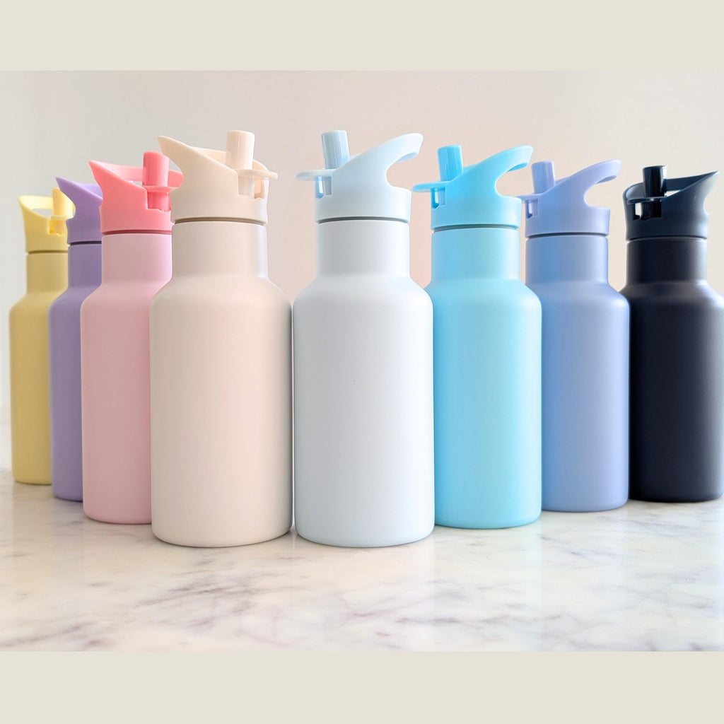 PAK-AH-BOO pastel insulated toddler water bottles with straw lid