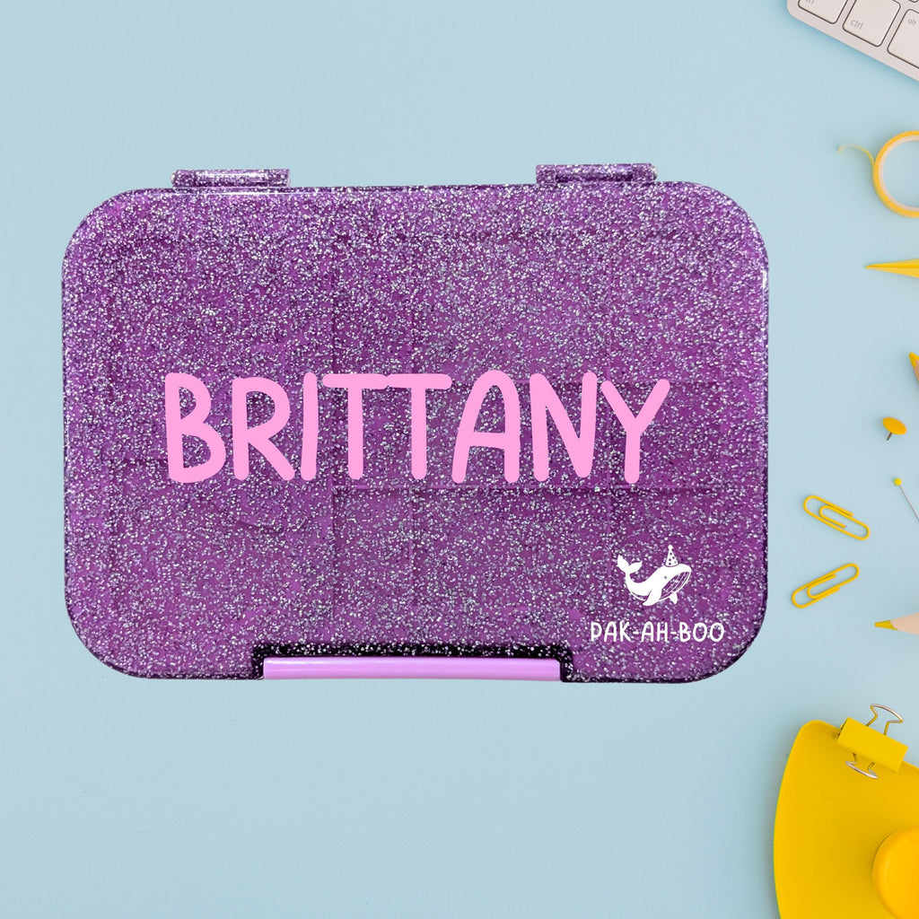 Personalized Kids Bento Box, Medium, Leakproof 4-6 Compartment TRITAN Lunch Box for School & Daycare
