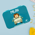 Personalized Kids Bento Box: Lion Design, Tritan Tray, 4/6 Compartments