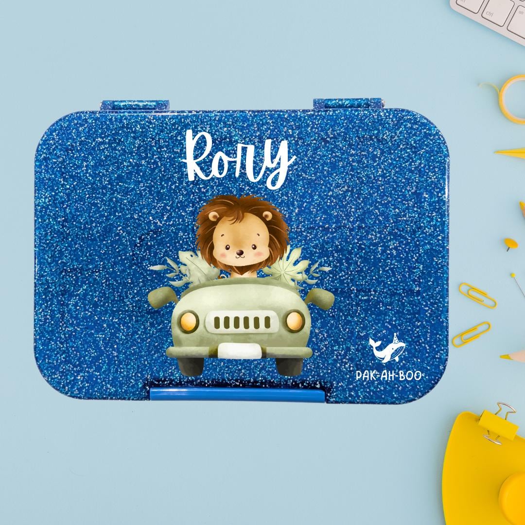 Personalized Kids Bento Box: Jungle Design, Medium, Leakproof 4-6 Compartment TRITAN Lunch Box for School & Daycare
