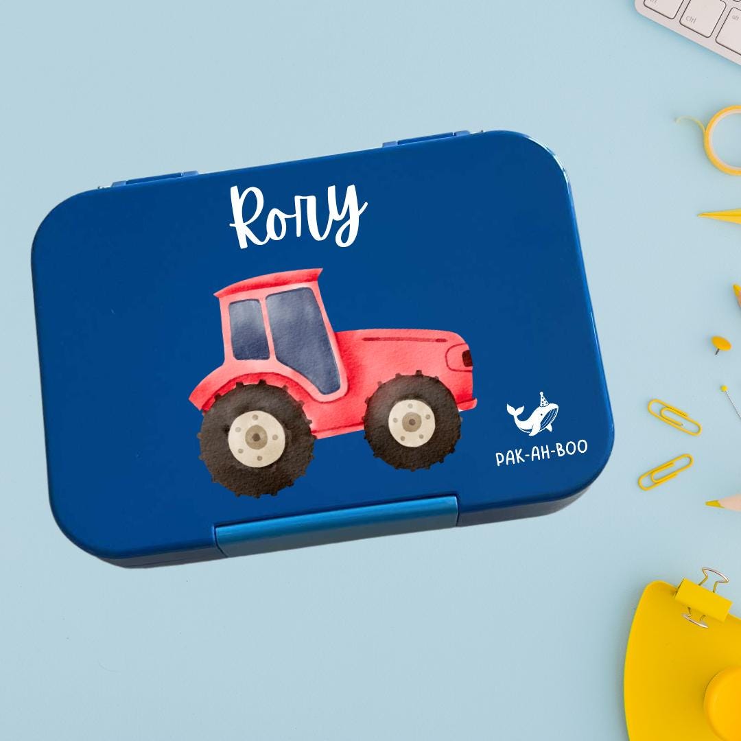 Personalized Tractor Bento Box: Tritan Tray, 4 or 6 Compartments