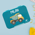 Personalized Kids Bento Box: Trucks Design, Tritan Tray, 4/6 Compartments