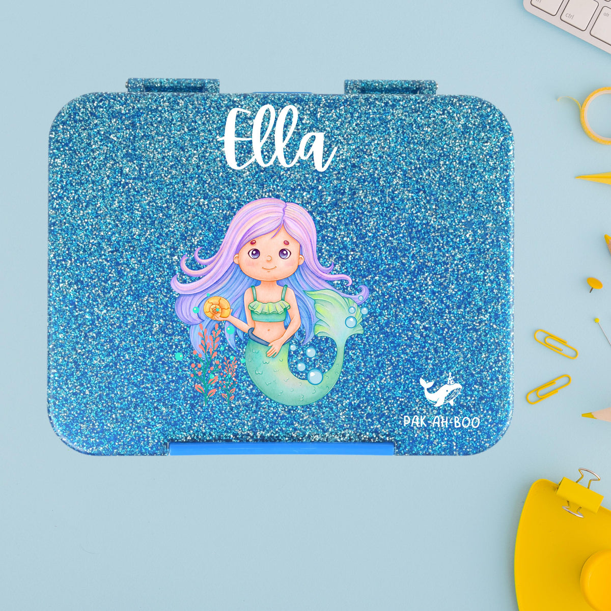 Personalised Mermaid large kids bento lunch box with name – PAK-AH-BOO Funbox Large 1160ml – photo 5