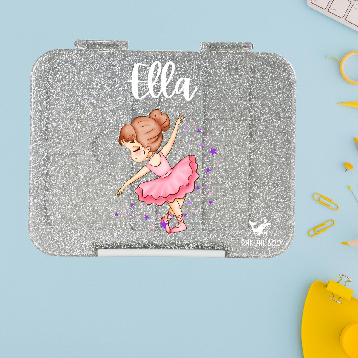 Personalised Ballerina large kids bento lunch box with name – PAK-AH-BOO Funbox Large 1160ml – photo 6