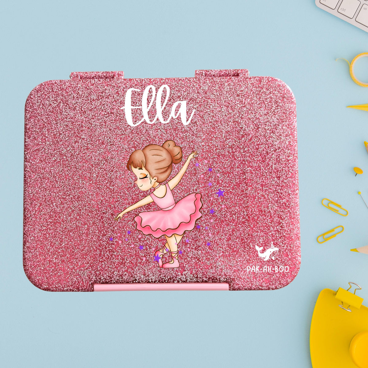 Personalised Ballerina large kids bento lunch box with name – PAK-AH-BOO Funbox Large 1160ml – photo 4