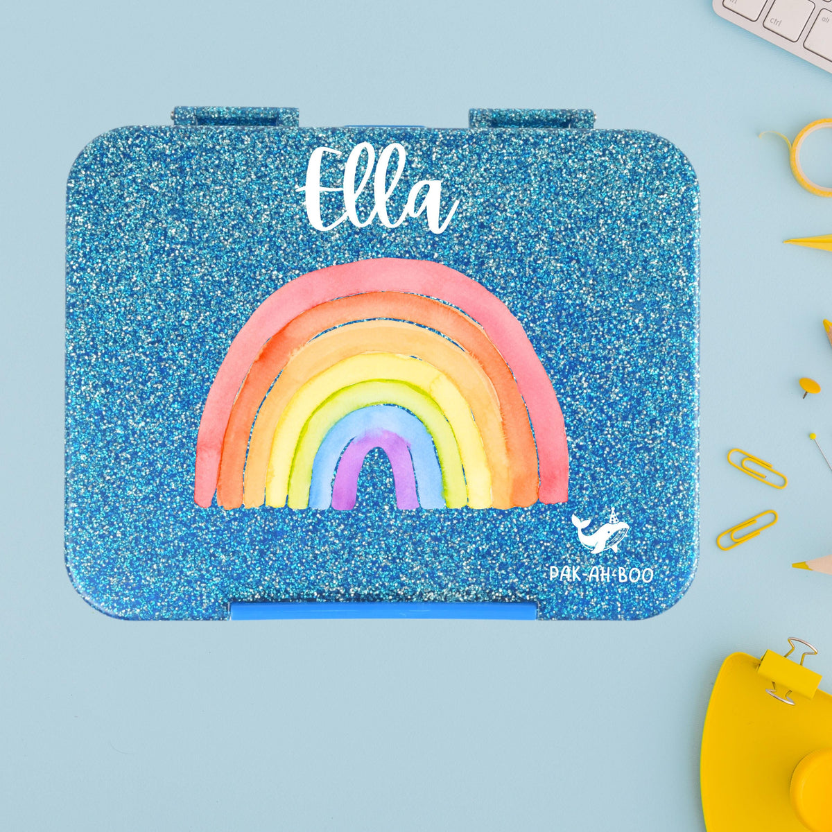 Personalised Rainbow large kids bento lunch box with name – PAK-AH-BOO Funbox Large 1160ml – photo 6