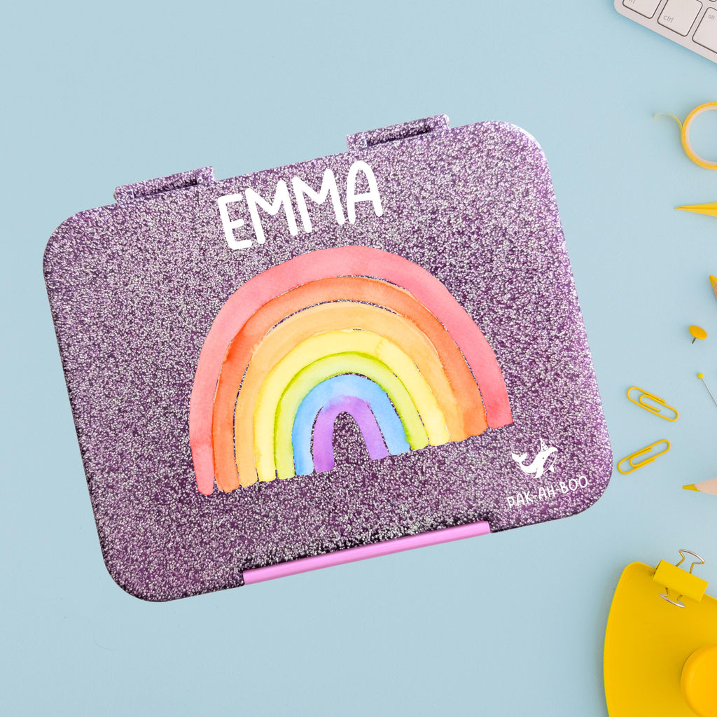 Personalised Rainbow large kids bento lunch box with name – PAK-AH-BOO Funbox Large 1160ml – photo 4