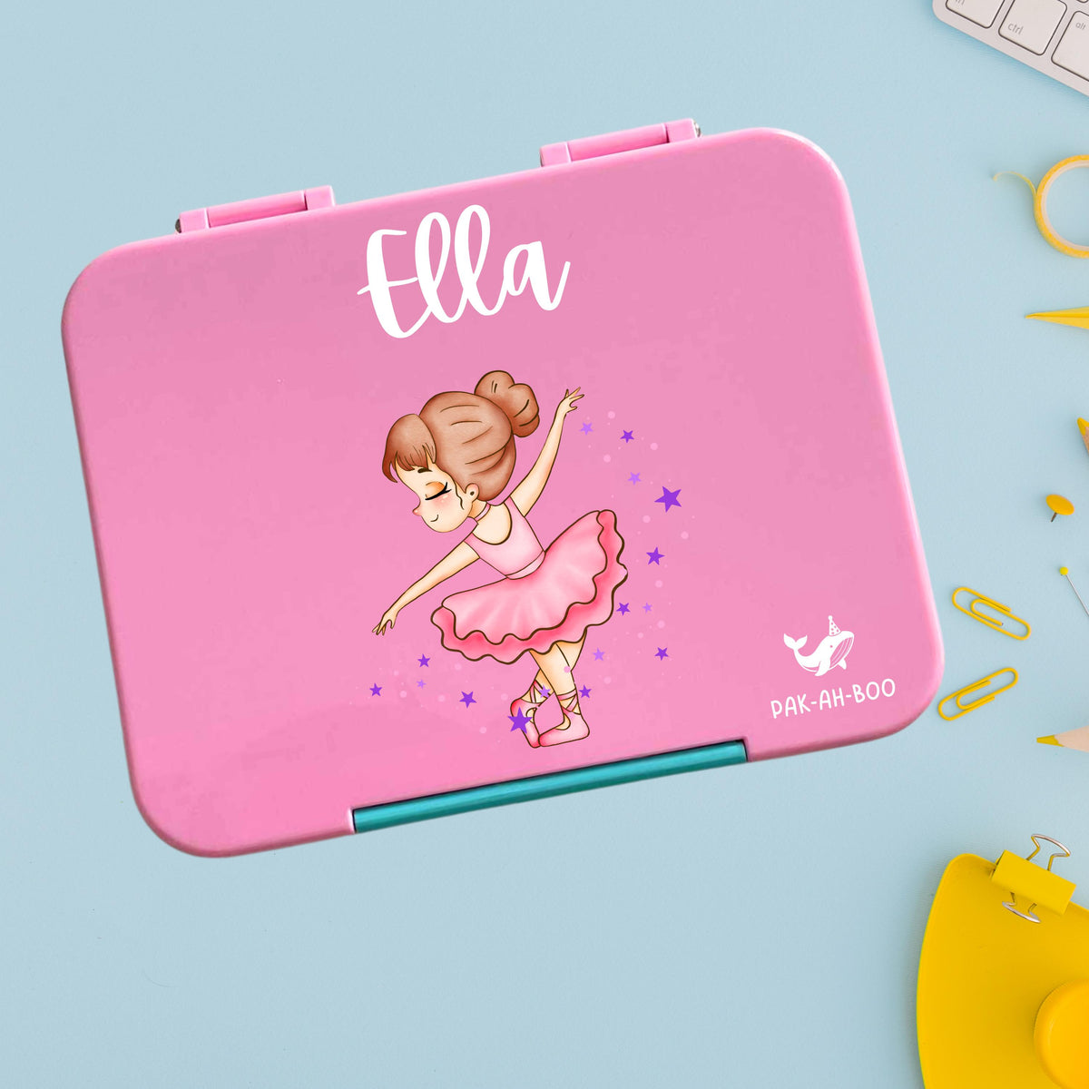 Personalised Ballerina large kids bento lunch box with name – PAK-AH-BOO Funbox Large 1160ml – photo 2