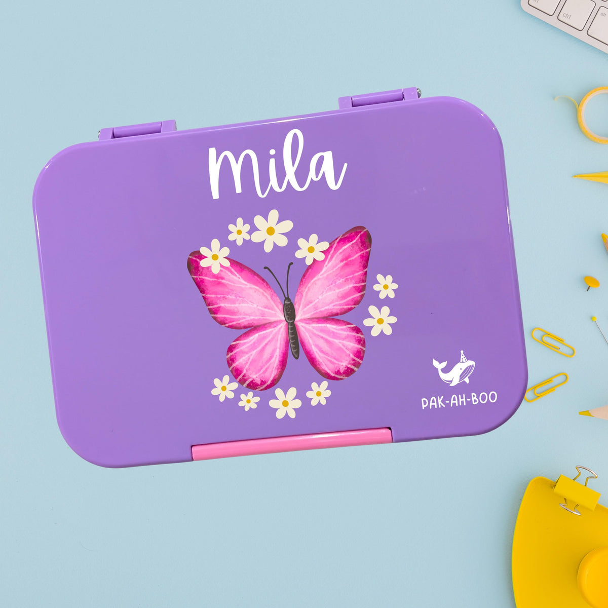 Personalized Butterfly Bento Lunch Box: BPA-Free Tritan Tray