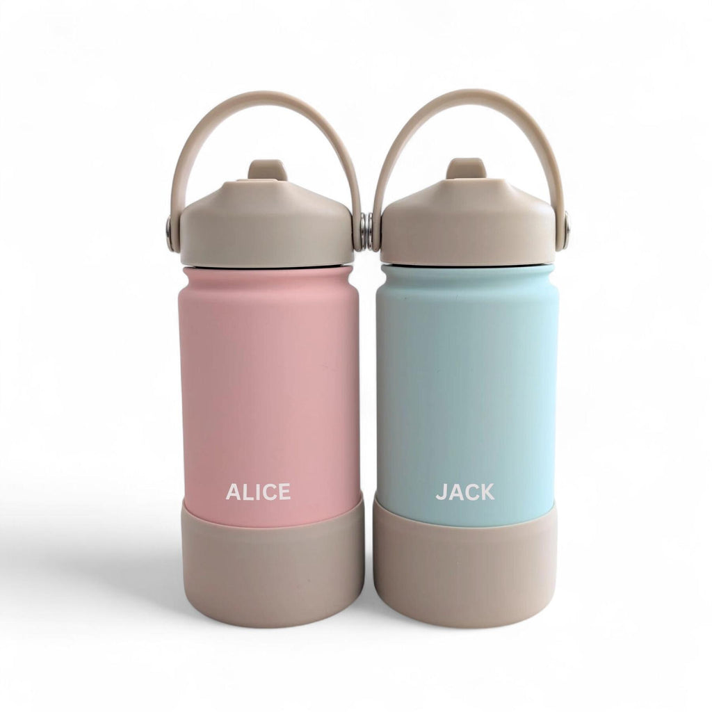 PAK-AH-BOO engraved kids water bottle with flip + sip lid and straw