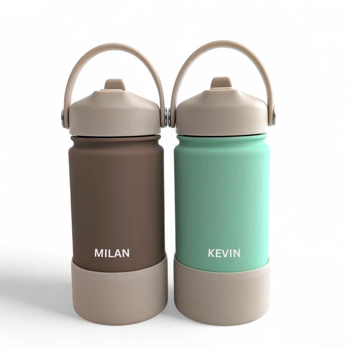 PAK-AH-BOO personalised kids sipper bottle 400ml – Cream Brown