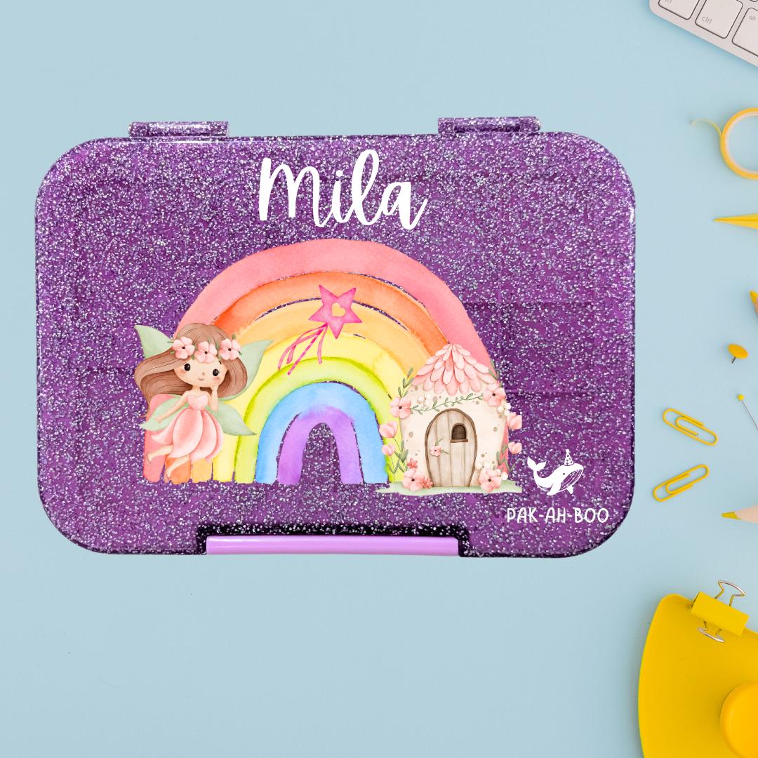 Personalized Rainbow Fairy Bento Box: Leak-Proof Kids Lunch Container