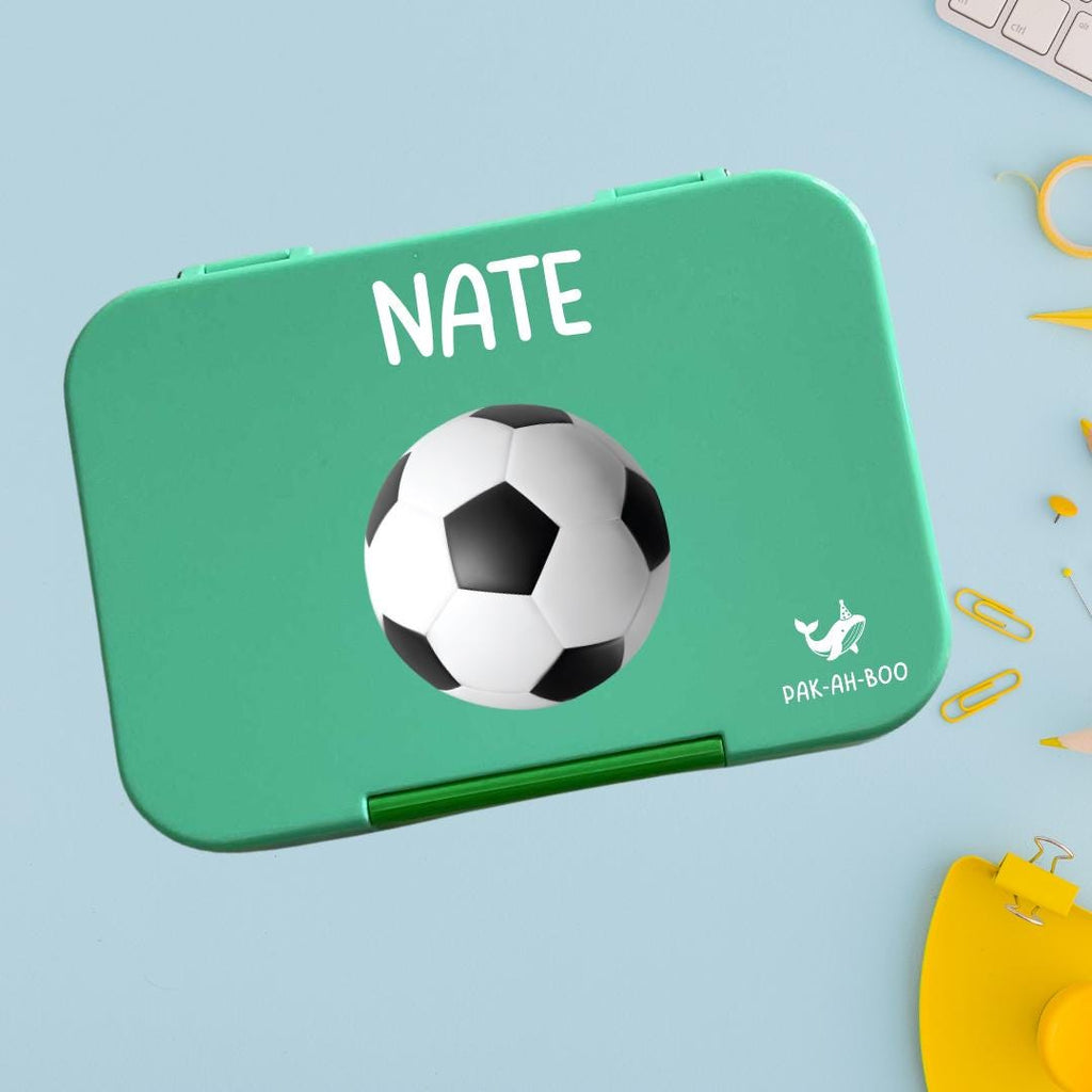 Personalized Soccer Ball Bento Box: Tritan 4/6 Compartment Lunchbox
