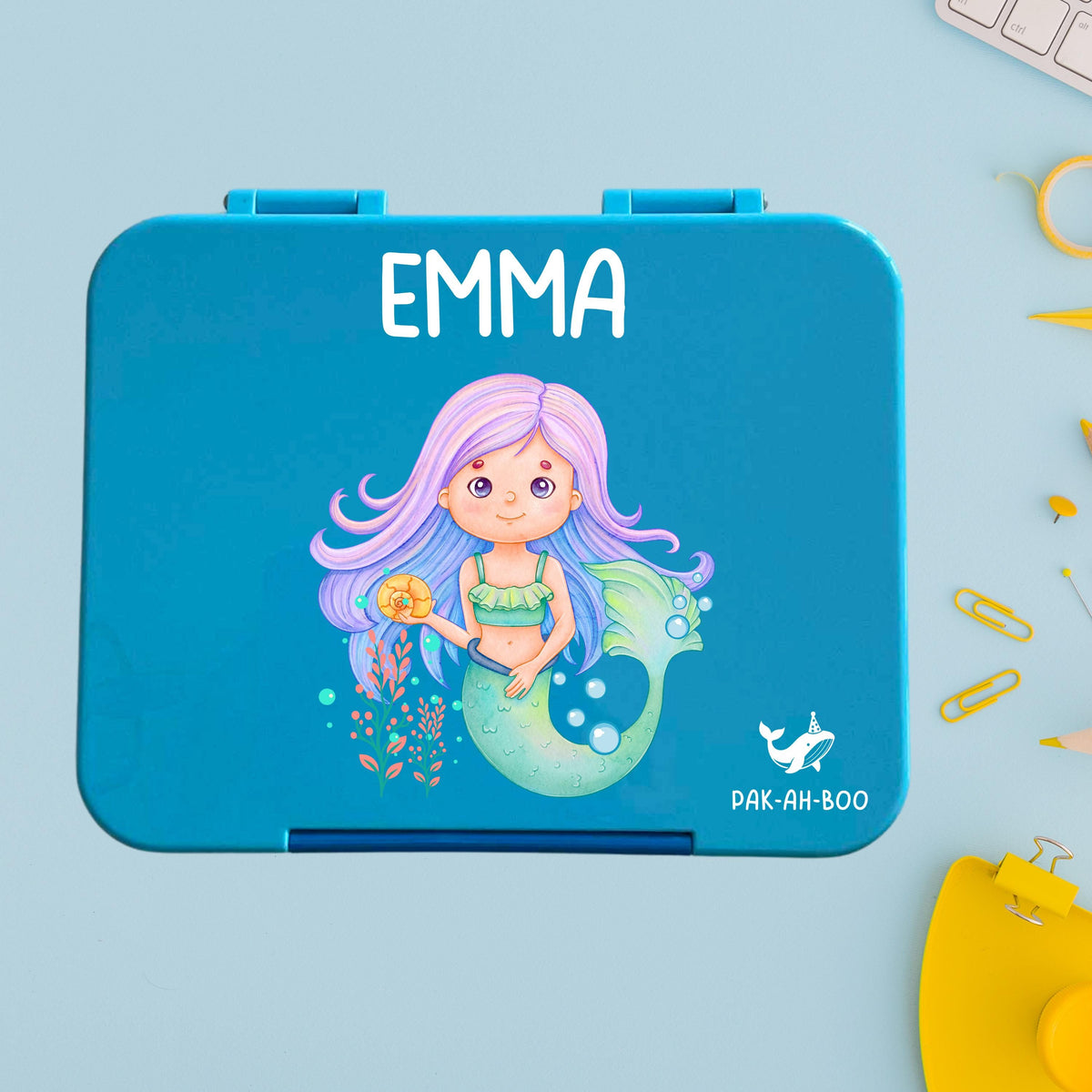 Personalised Mermaid large kids bento lunch box with name – PAK-AH-BOO Funbox Large 1160ml – photo 6