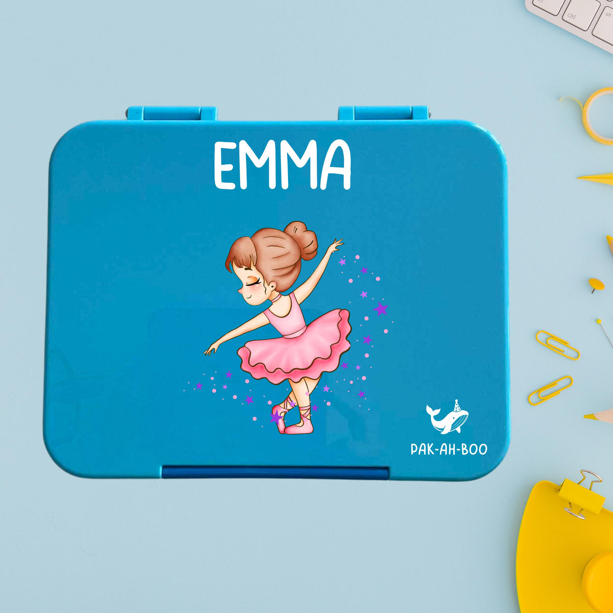 Personalised Ballerina large kids bento lunch box with name – PAK-AH-BOO Funbox Large 1160ml – photo 5