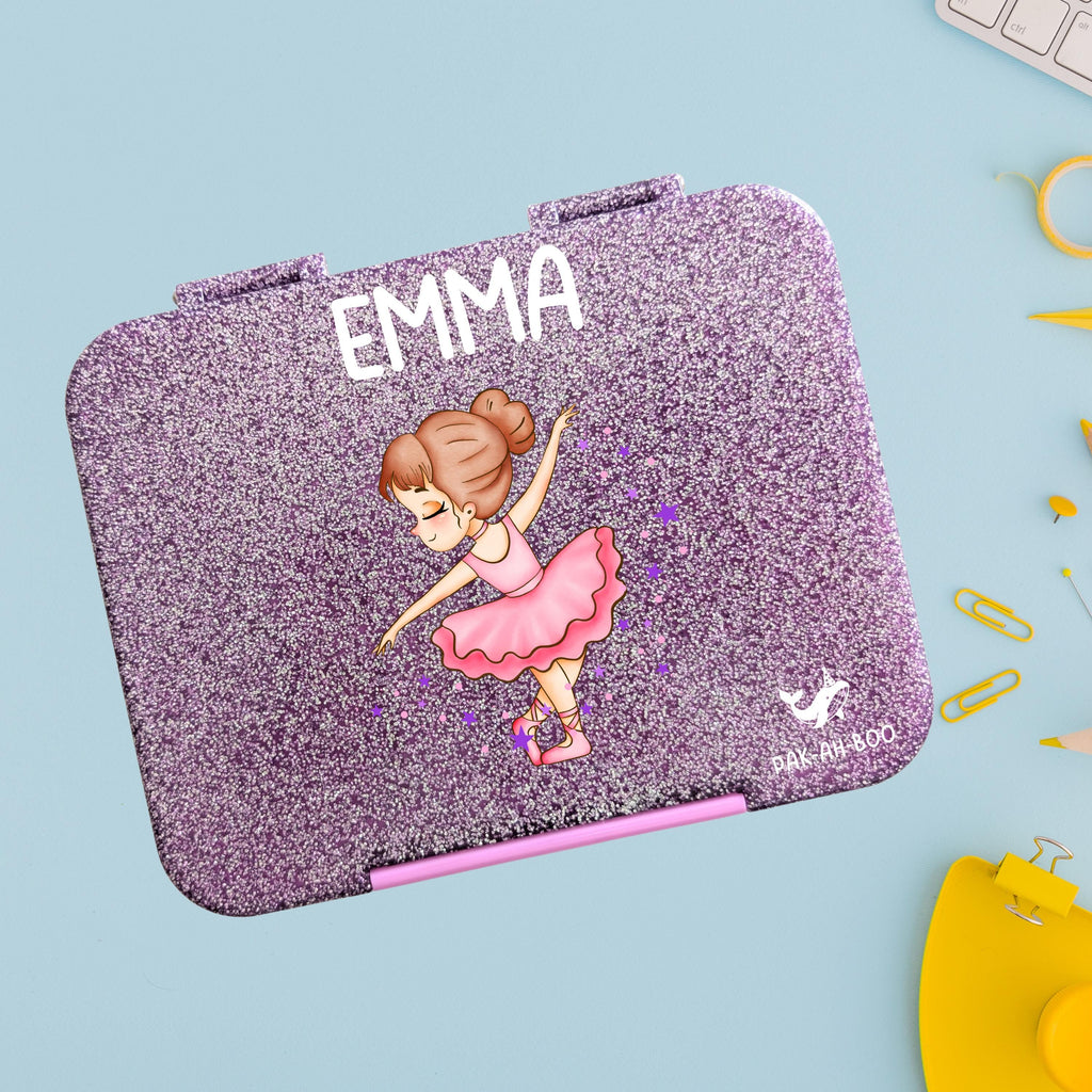 Personalised Ballerina large kids bento lunch box with name – PAK-AH-BOO Funbox Large 1160ml – photo 3