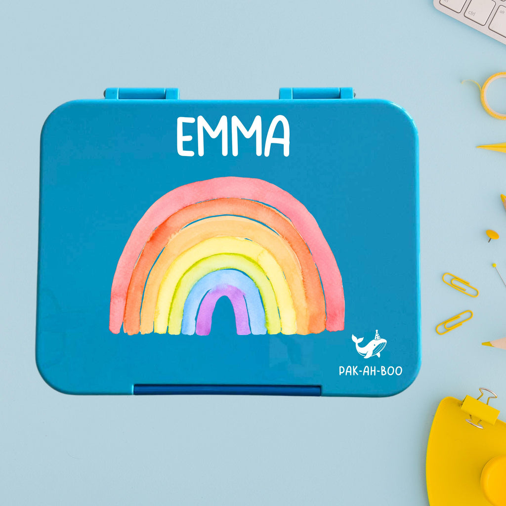 Personalised Rainbow large kids bento lunch box with name – PAK-AH-BOO Funbox Large 1160ml – photo 2