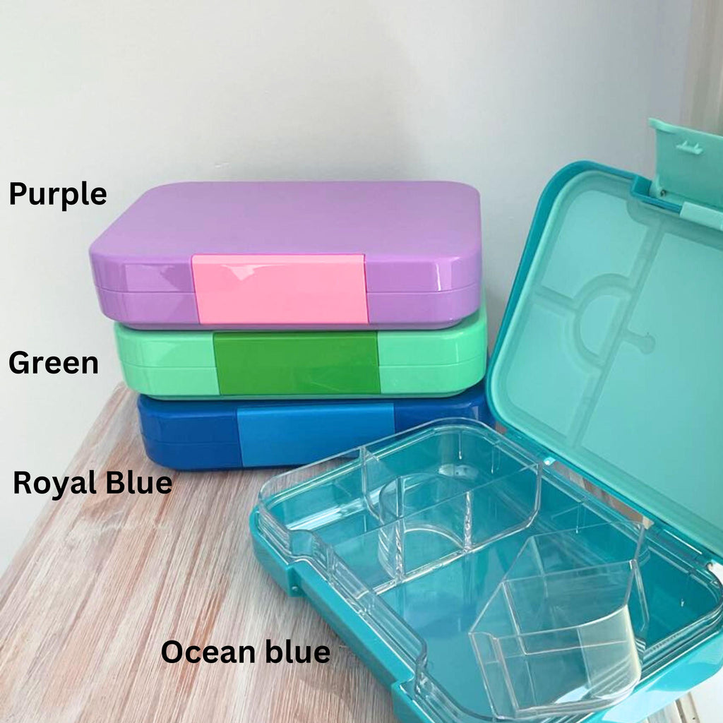 Personalized Kids Bento Box: Butterfly Design, Medium, Leakproof 4-6 Compartment TRITAN Lunch Box for School & Daycare
