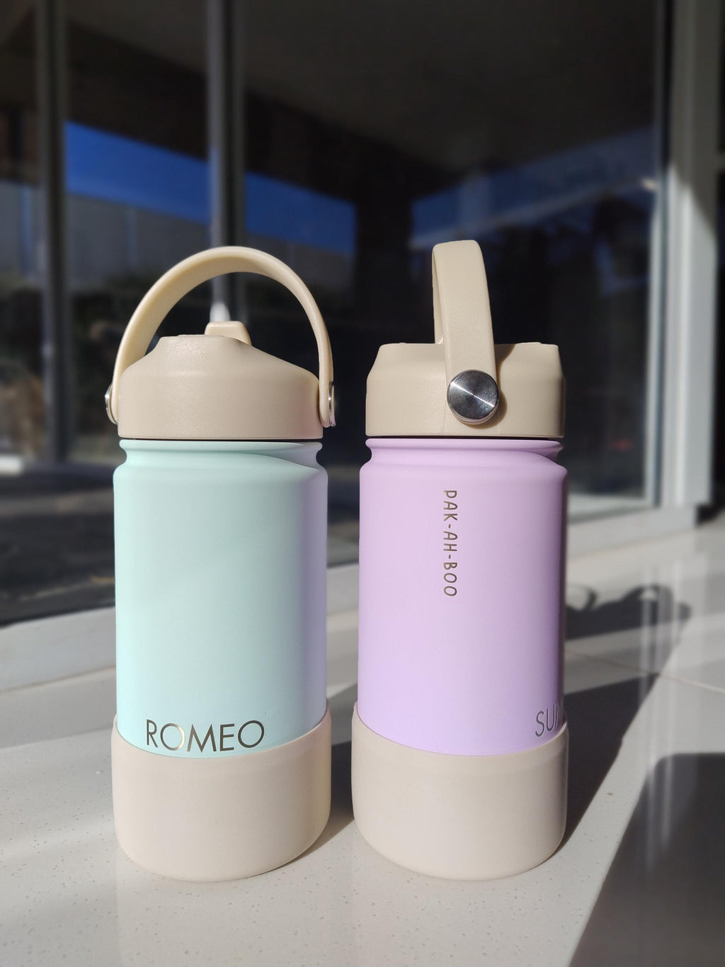 PAK-AH-BOO personalised kids sipper drink bottles 400ml with engraved names