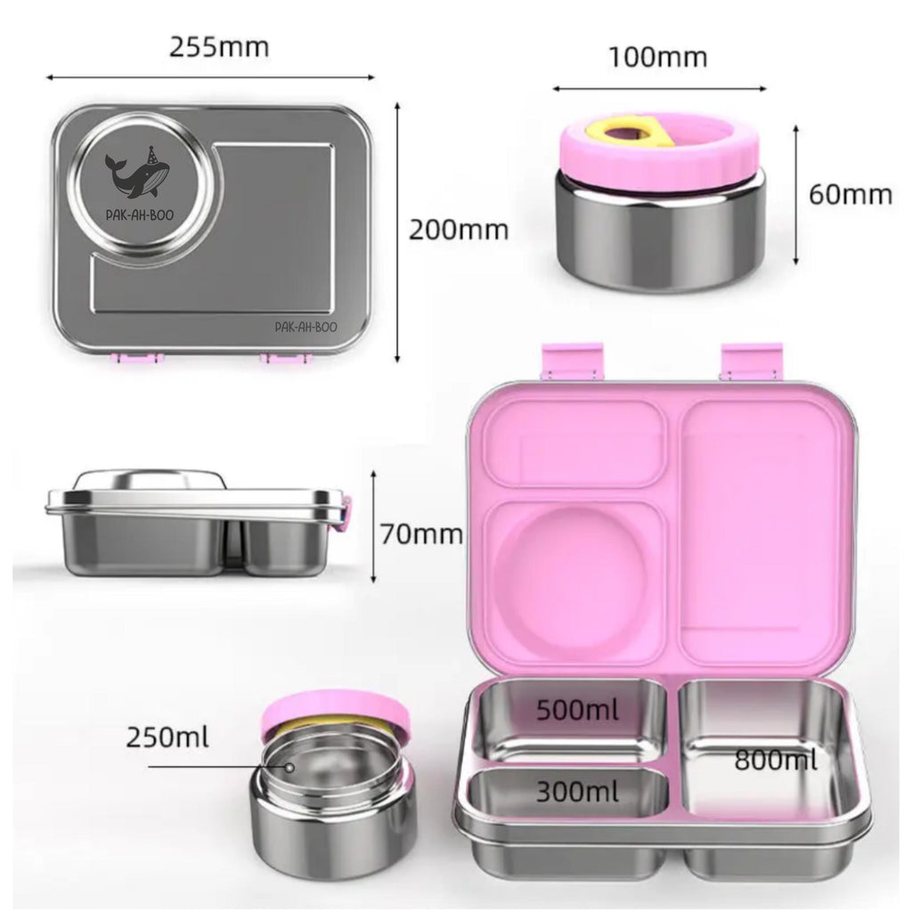 Personalised engraved stainless steel bento lunch box with insulated food jar – PAK-AH-BOO ThermoBox – photo 11
