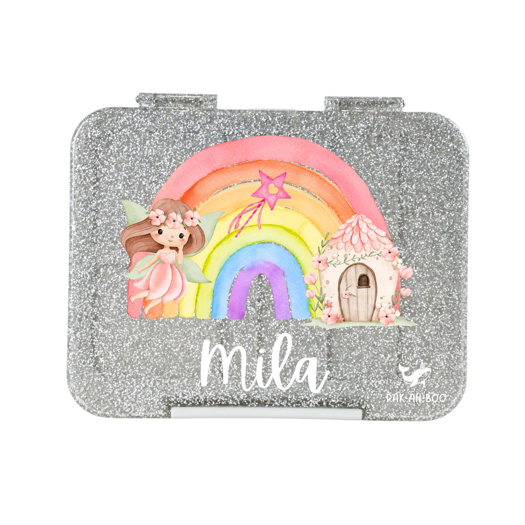 Personalised Rainbow Fairy large kids bento lunch box with name – PAK-AH-BOO Funbox Large 1160ml – photo 4
