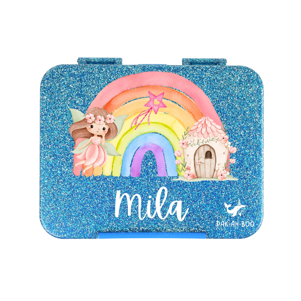 Personalised Glitter Rainbow Fairy large kids bento lunch box with name – PAK-AH-BOO Funbox Large 1160ml – photo 5