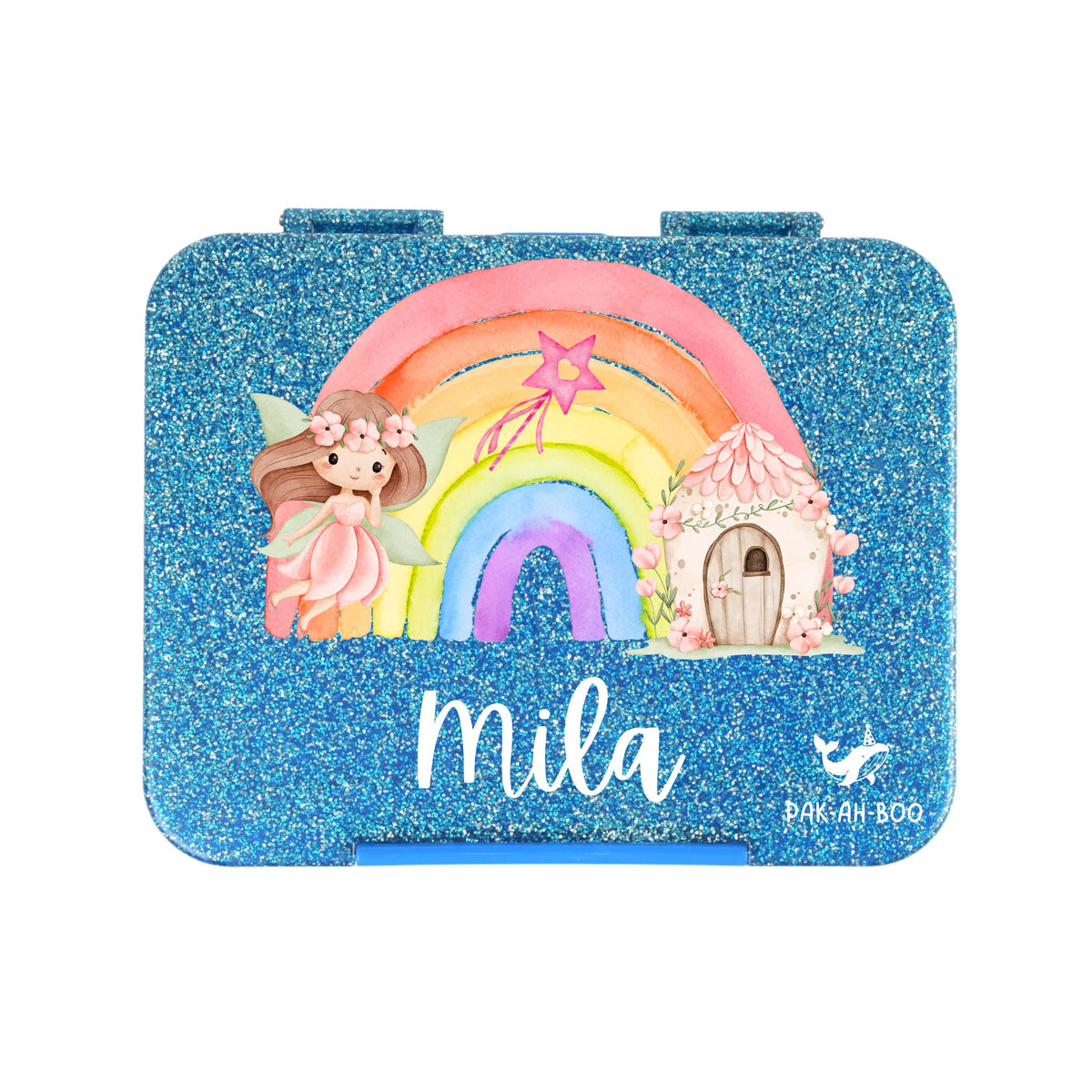 Personalised Glitter Rainbow Fairy large kids bento lunch box with name – PAK-AH-BOO Funbox Large 1160ml – photo 5