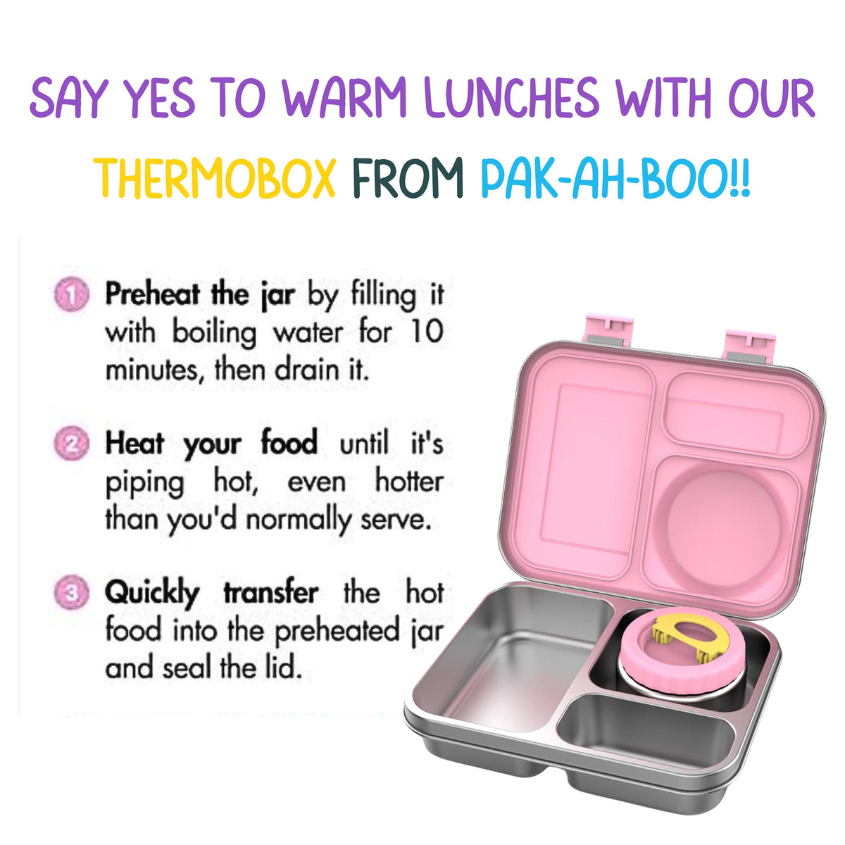 Personalised engraved stainless steel bento lunch box with insulated food jar – PAK-AH-BOO ThermoBox – photo 4