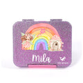 Personalised Glitter Rainbow Fairy large kids bento lunch box with name – PAK-AH-BOO Funbox Large 1160ml
