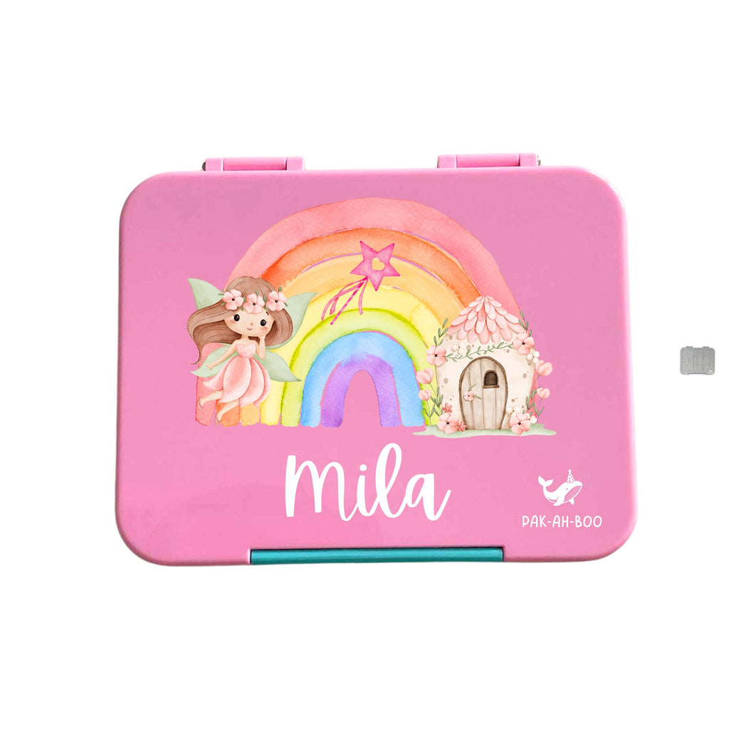 Personalised Glitter Rainbow Fairy large kids bento lunch box with name – PAK-AH-BOO Funbox Large 1160ml – photo 2