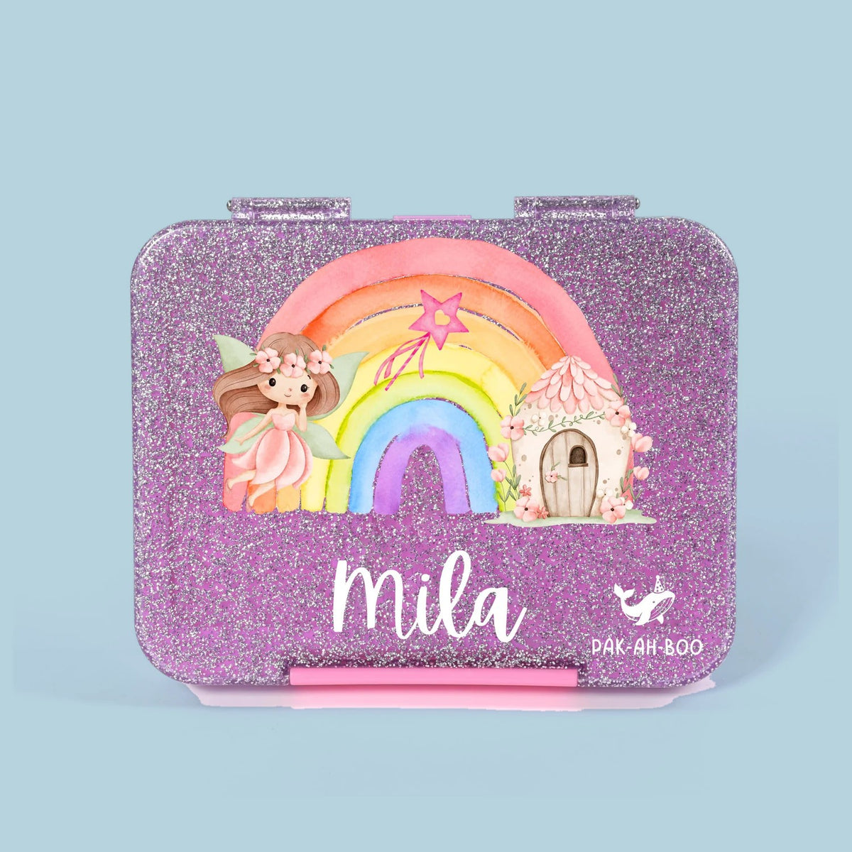 PAK-AH-BOO personalised glitter rainbow fairy kids bento box – Funbox Large