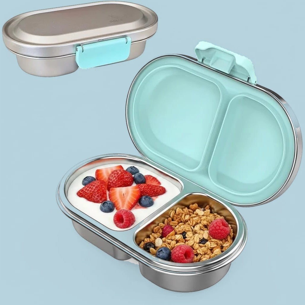 PAK-AH-BOO MunchiiBox stainless steel snack box for kids – Green