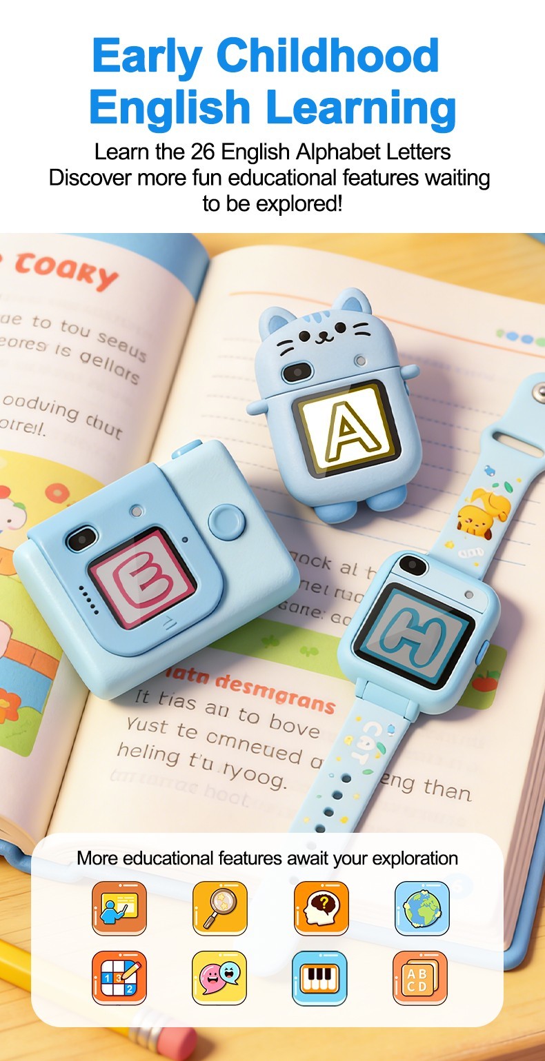 Educational kids smart watch with early learning English alphabet games
